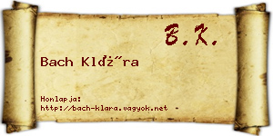 Bach Klára névjegykártya