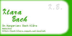 klara bach business card