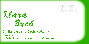 klara bach business card